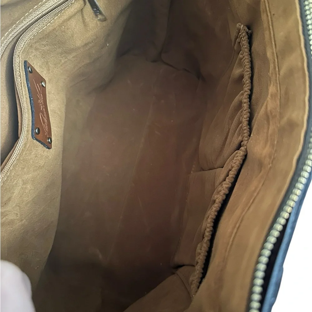 Patricia Nash Verzi Leather Greek World Map Studded Bottom Tote + Dust Bag Nwt❤️ - Picture 6 of 9